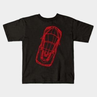 Torch Red C8 Corvette racecar Silhouette Outline Amplify Orange Supercar Sports car Racing car Kids T-Shirt